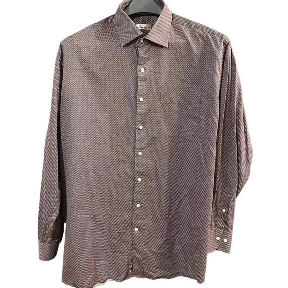 Peter Millar Geometric Purple Men’s XXL Long Sleeve Button Front Shirt - Picture 4 of 13